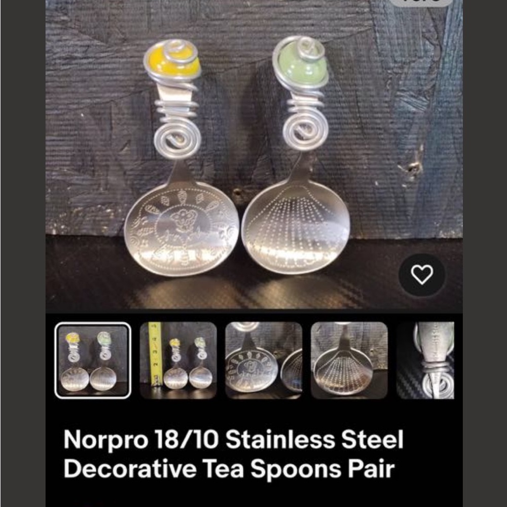 Norpro Stainless Steel Decorative Tea Spoons Pair